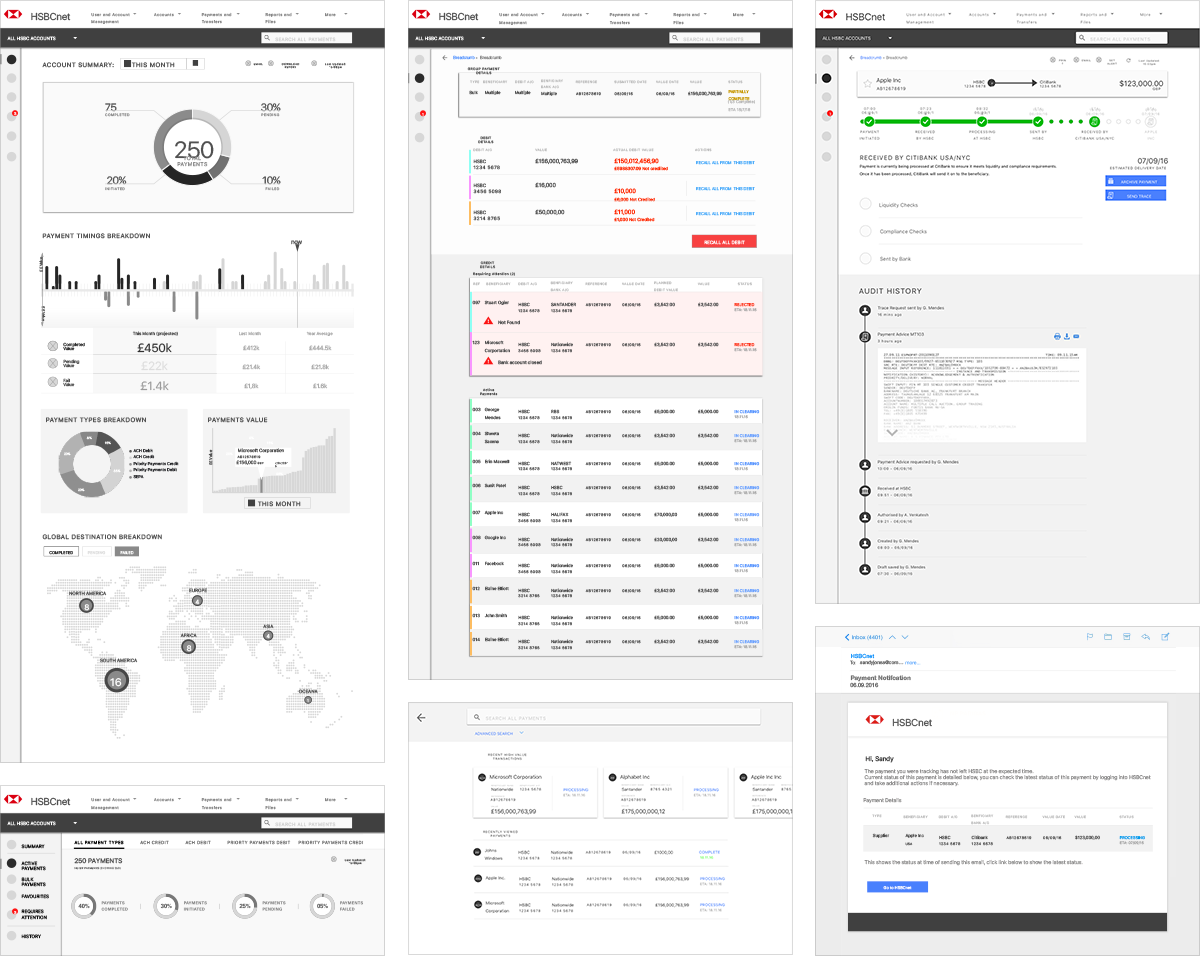 HSBC wireframes